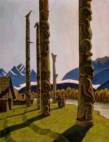 'Totem Poles, Kitwanga' / George Pepper / National Gallery of Canada / 3713