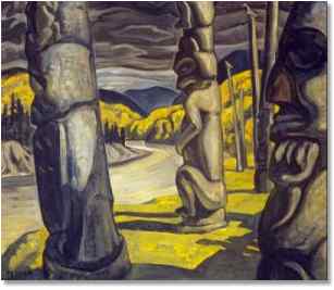 'Totem Poles at Kitwanga' / George Pepper / Vancouver Art Gallery / 88.17
