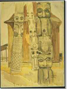 'Kispiox-Three Totems' / Emily Carr / Vancouver Art Gallery / 42.3.110
