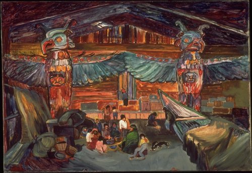 'Indian House Interior with Totems' / Emily Carr / Vancouver Art Gallery / 42.3.8