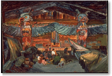 'Indian House Interior with Totems' / Emily Carr / Vancouver Art Gallery / 42.3.8